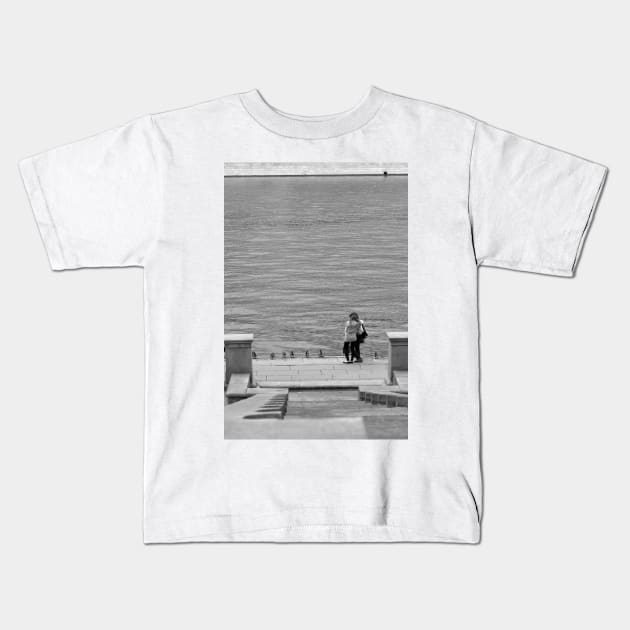 Enamoured Couple on Quay Kids T-Shirt by cinema4design